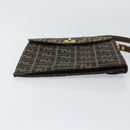 FENDI Zucca Canvas Hand Bag Black Brown Auth 159734-5