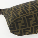 FENDI Zucca Canvas Shoulder Bag Black Brown Auth 159735-13