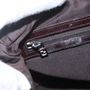 FENDI Zucca Canvas Shoulder Bag Black Brown Auth 159735-17