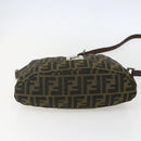 FENDI Zucca Canvas Shoulder Bag Black Brown Auth 159735-9