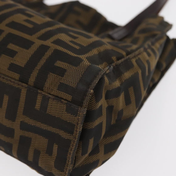 FENDI Zucca Canvas Tote Bag Black Brown Auth 159736
