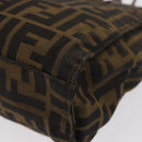 FENDI Zucca Canvas Tote Bag Black Brown Auth 159736-16
