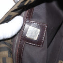 FENDI Zucca Canvas Tote Bag Black Brown Auth 159736-17