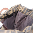 FENDI Zucca Canvas Tote Bag Black Brown Auth 159736-18