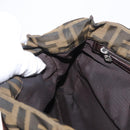 FENDI Zucca Canvas Tote Bag Black Brown Auth 159736-19