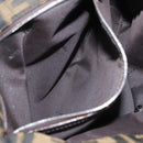 FENDI Zucca Canvas Tote Bag Black Brown Auth 159736-21