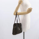 FENDI Zucca Canvas Tote Bag Black Brown Auth 159736-22