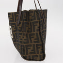 FENDI Zucca Canvas Tote Bag Black Brown Auth 159736-3