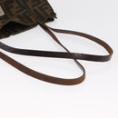 FENDI Zucca Canvas Tote Bag Black Brown Auth 159736-7