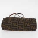 FENDI Zucca Canvas Tote Bag Black Brown Auth 159736-5