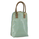FENDI Zucchino Canvas Hand Bag Enamel Light Blue Gold Auth 159738-1