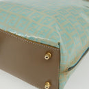 FENDI Zucchino Canvas Hand Bag Enamel Light Blue Gold Auth 159738-15