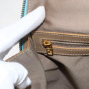 FENDI Zucchino Canvas Hand Bag Enamel Light Blue Gold Auth 159738-18