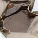FENDI Zucchino Canvas Hand Bag Enamel Light Blue Gold Auth 159738-11
