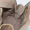FENDI Zucchino Canvas Hand Bag Enamel Light Blue Gold Auth 159738-20