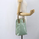 FENDI Zucchino Canvas Hand Bag Enamel Light Blue Gold Auth 159738-22