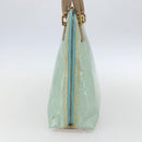 FENDI Zucchino Canvas Hand Bag Enamel Light Blue Gold Auth 159738-4