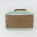 FENDI Zucchino Canvas Hand Bag Enamel Light Blue Gold Auth 159738-5