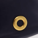 CELINE Circle Shoulder Bag Leather Navy Gold Auth 159739-19