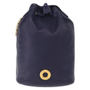 CELINE Circle Shoulder Bag Leather Navy Gold Auth 159739-13