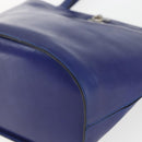 CELINE Hand Bag Leather Blue Silver Auth 159740-10