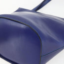 CELINE Hand Bag Leather Blue Silver Auth 159740-12