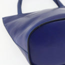 CELINE Hand Bag Leather Blue Silver Auth 159740-13