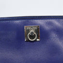 CELINE Hand Bag Leather Blue Silver Auth 159740-14