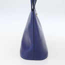 CELINE Hand Bag Leather Blue Silver Auth 159740-4