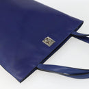 CELINE Hand Bag Leather Blue Silver Auth 159740-6