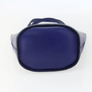 CELINE Hand Bag Leather Blue Silver Auth 159740-9