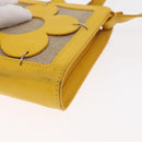 CELINE Shoulder Bag Leather Yellow Silver Auth 159741-15