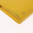 CELINE Shoulder Bag Leather Yellow Silver Auth 159741-9