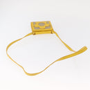 CELINE Shoulder Bag Leather Yellow Silver Auth 159741-7