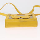CELINE Shoulder Bag Leather Yellow Silver Auth 159741-5