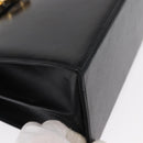 Salvatore Ferragamo Gancini Hand Bag Leather 2way Black Gold Auth 159742A-9
