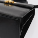 Salvatore Ferragamo Gancini Hand Bag Leather 2way Black Gold Auth 159742A-14
