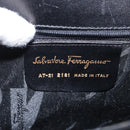 Salvatore Ferragamo Gancini Hand Bag Leather 2way Black Gold Auth 159742A-12