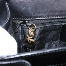 Salvatore Ferragamo Gancini Hand Bag Leather 2way Black Gold Auth 159742A-23