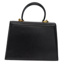 Salvatore Ferragamo Gancini Hand Bag Leather 2way Black Gold Auth 159742A-2