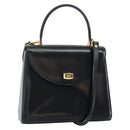 BALLY Hand Bag Leather 2way Black Gold Auth 159743-1