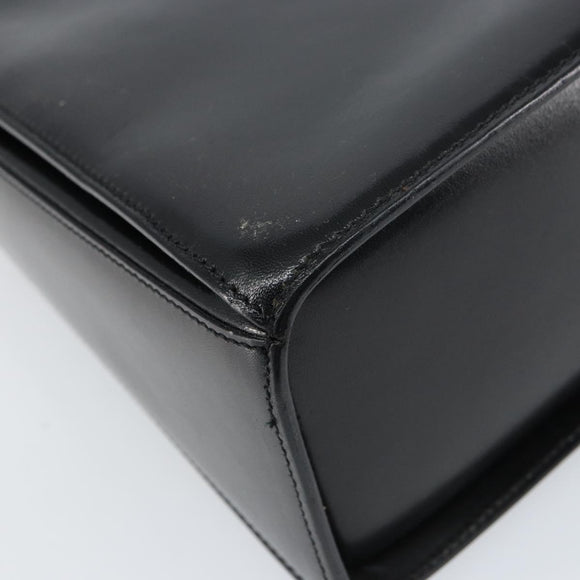 BALLY Hand Bag Leather 2way Black Gold Auth 159743