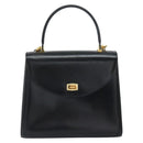 BALLY Hand Bag Leather 2way Black Gold Auth 159743-13