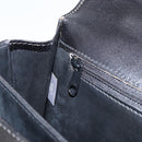 BALLY Hand Bag Leather 2way Black Gold Auth 159743-22