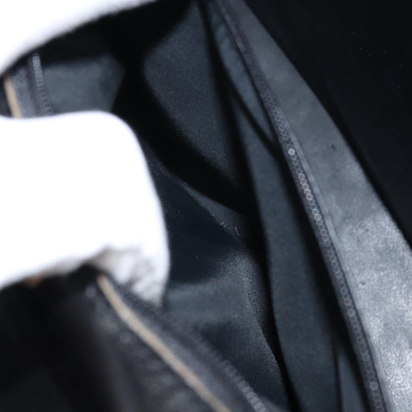 BALLY Hand Bag Leather 2way Black Gold Auth 159743