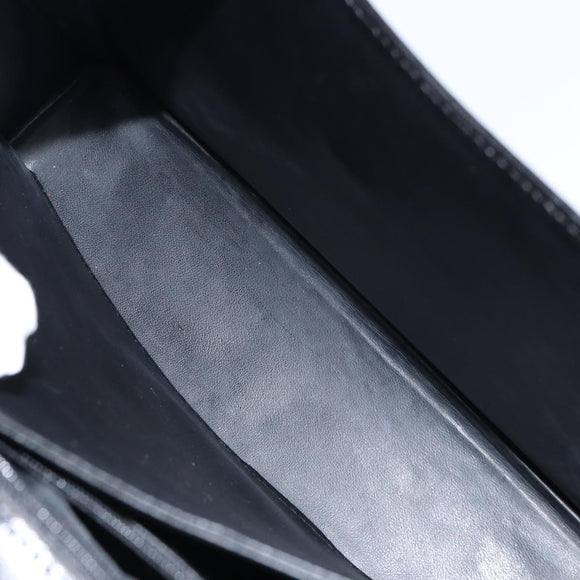 BALLY Hand Bag Leather 2way Black Gold Auth 159743