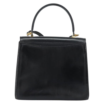 BALLY Hand Bag Leather 2way Black Gold Auth 159743 - 0