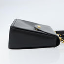 BALLY Hand Bag Leather 2way Black Gold Auth 159743-3