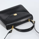 BALLY Hand Bag Leather 2way Black Gold Auth 159743-6