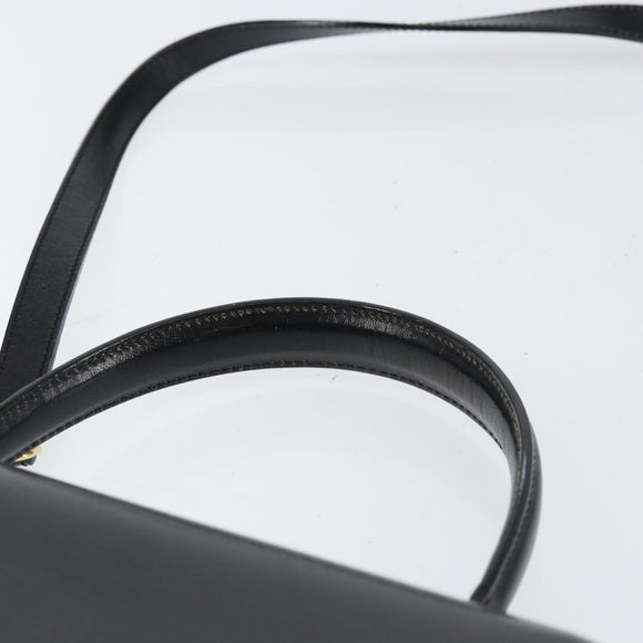 BALLY Hand Bag Leather 2way Black Gold Auth 159743